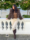 Chocolate Luxury Fur 5 Row Long Sleeve Jacket