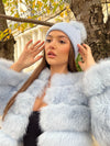 Baby Blue Premium Faux Fur Bobble Hat