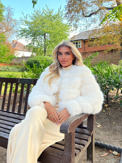 Cream Premium Faux Fur Jacket
