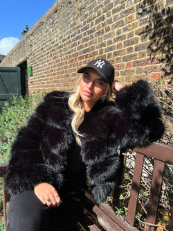 Black Premium Faux Fur Jacket