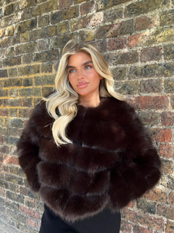 Chocolate Premium Faux Fur Jacket