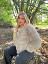Beige Premium Faux Fur Jacket