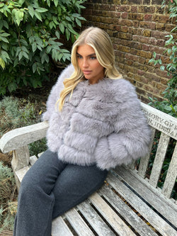Light Grey Premium Faux Fur Jacket
