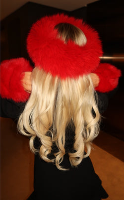 Red Luxury Fur Headband