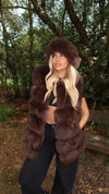 Luxury Fur 6-Row Gilet ~ Chocolate