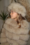 Childrens Beige Luxury Fur Headband