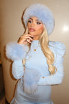 Baby Blue Snap Band Luxury Fur Cuffs