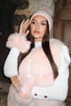 Baby Pink Luxury Fur Bobble Hat