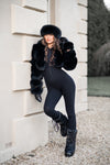 Black Luxury Fur Hooded Jacket