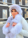 Two Tone White Luxury Fur Headband