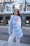 Baby Blue Luxury Fur 6 Row Gilet