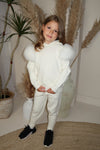 Childrens Cream Luxury Fur Tracksuit