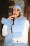 Baby Blue Luxury Fur Bobble Hat