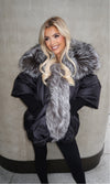 Black Luxury Fur Trim Jacket