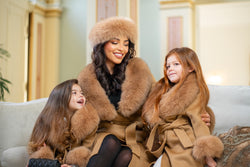 Children's Luxury Fur Cashmere Coat ~ Camel