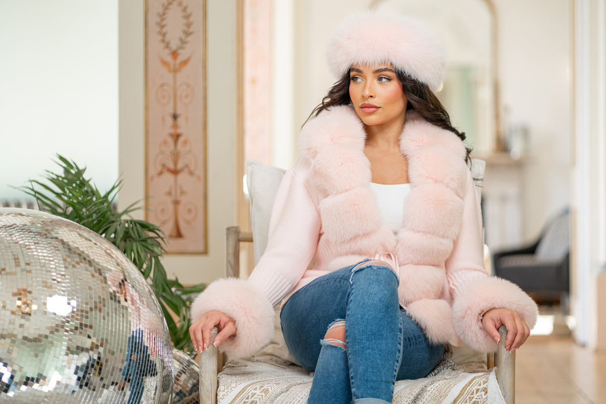 Baby Pink Luxury Fur Cardigan – Luca London