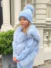 Childrens Baby Blue Premium Faux Fur Bobble Hat