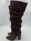 Chocolate Ruched Knee High Boot