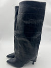 Black Crocodile Fold Over Boot