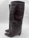 Chocolate Crocodile Fold Over Boot