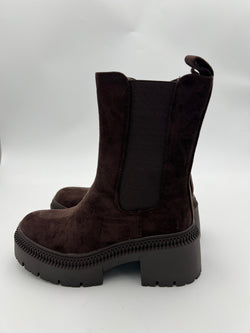 Chocolate Faux Suede Chelsea Boot