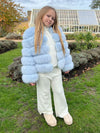 Baby Blue Childrens Faux Fur Coat