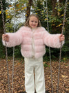 Baby Pink Childrens Faux Fur Coat