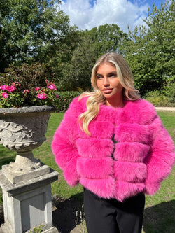 Hot Pink Premium Faux Fur Jacket
