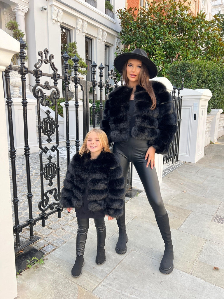 Black Kids Faux Fur Coat - H&L 