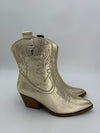 Gold Faux Leather Ankle Cowboy Boots - H&L